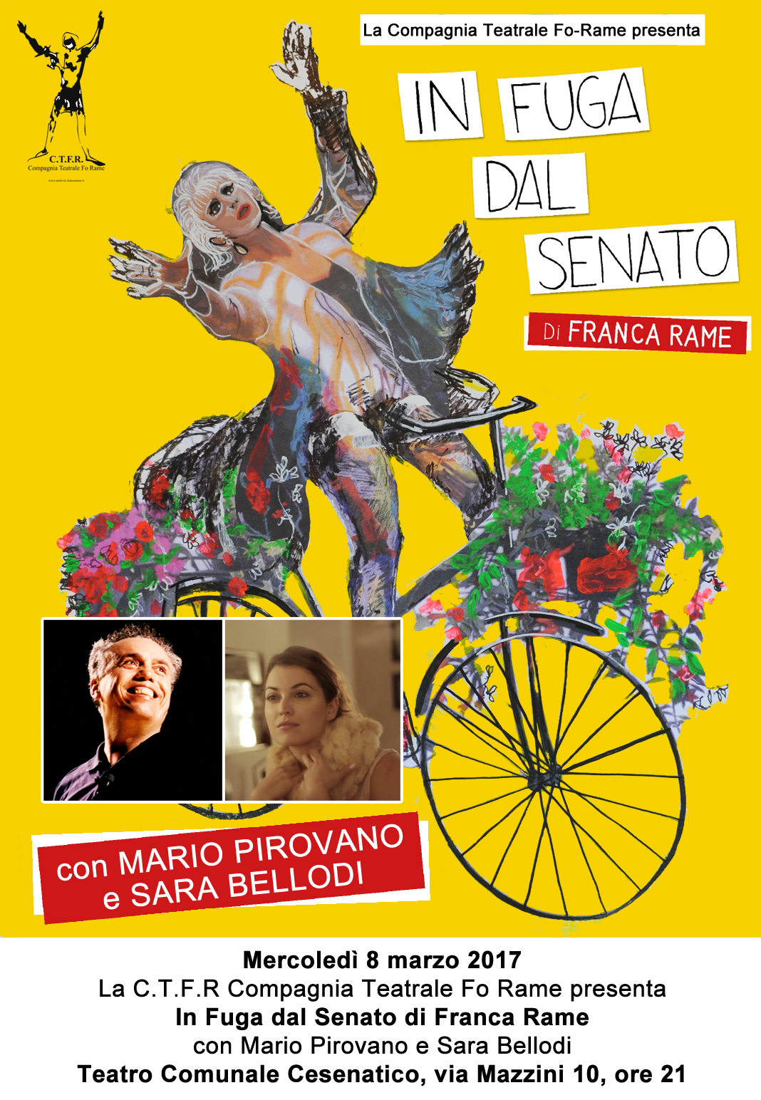 n Fuga dal Senato di Franca Rame Spettacolo con Mario Pirovano e Sara Bellodi
