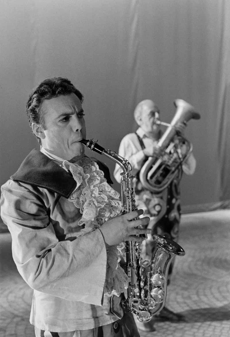 Mario Pirovano e Dario Fo in 'Trasmissione Forzata', 1988